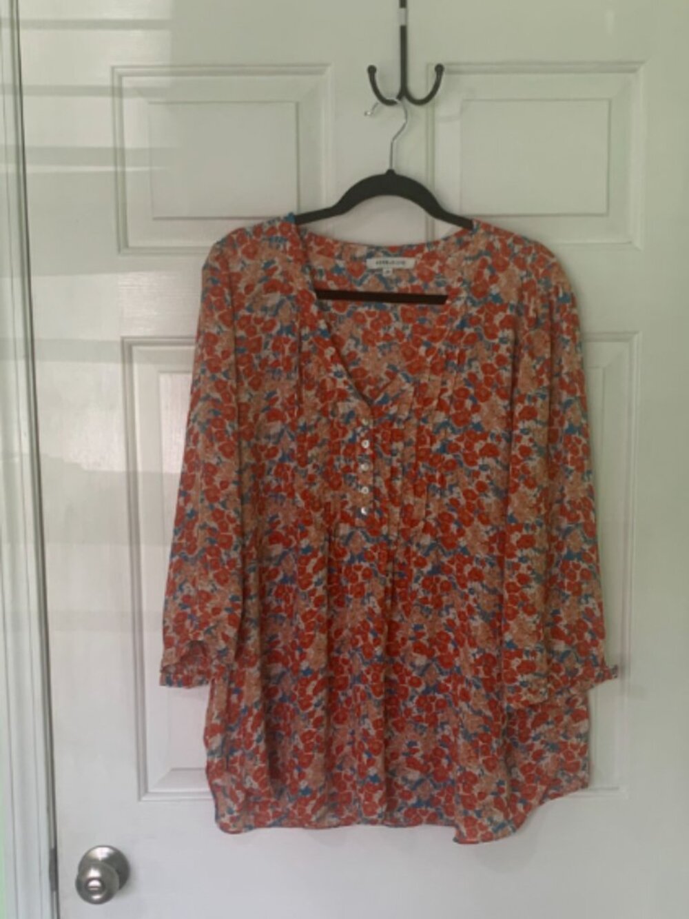 Rose + Olive Blue Floral Blouse | 3X | Feminine Office Essential 🌸